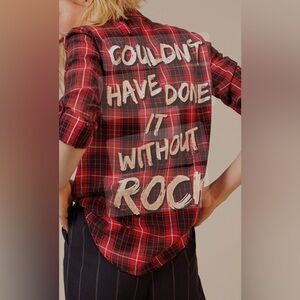 “Couldn’t Have Done It Without Rock” Flannel Shirt XS